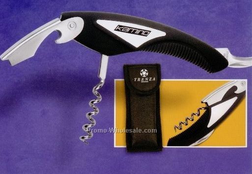 5-1/2"x1-1/2" Corkscrew, Bottle Opener And Knife With Pouch