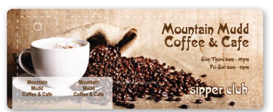 6-3/8"x2-1/2" Coffee Loyalty Card / Tag