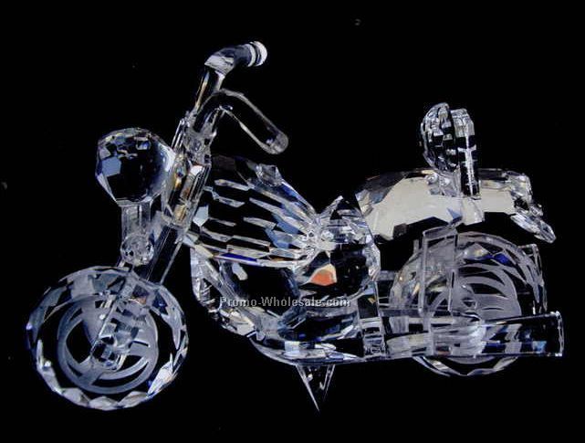 8" Optic Crystal Large Motorcycle Figurine