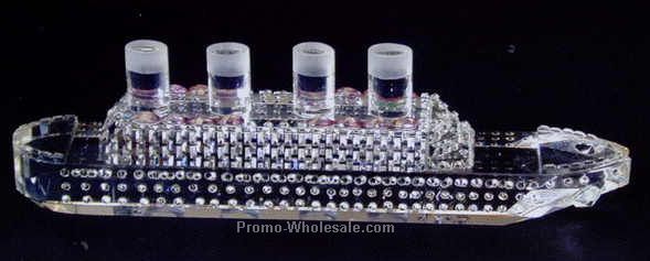 8-1/2" Optic Crystal Titanic Boat Figurine