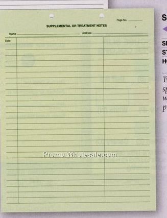 8-1/2"x11" Vertical Supplemental/ Treatment Notes W/ 2 Hole Punch