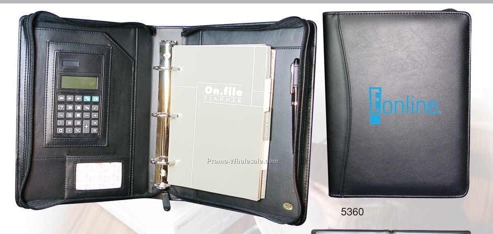 8-1/8"x10-3/4"x2" Soft Padded Leatherette Personal Planner/ Organizer