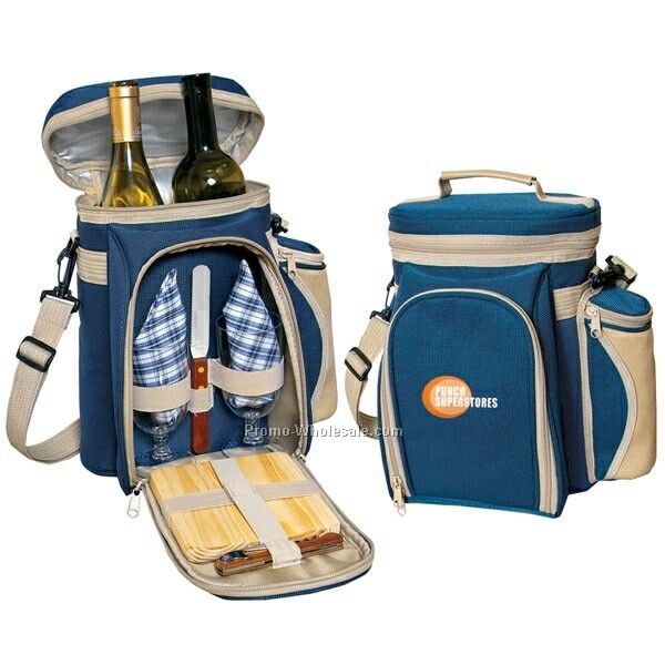 8-3/4"x12"x8" Cooler / Wine Picnic Set (Imprinted)