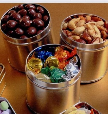 9 Oz. Trail Mix In Mini Promotional 3"x2" Round Tins