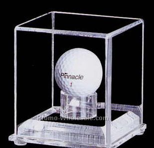 Acrylic Golf Ball Display Case W/ Mirror Back (1/4" Base)