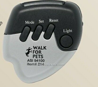 Black And Silver Digital Pedometer With Red LED Light