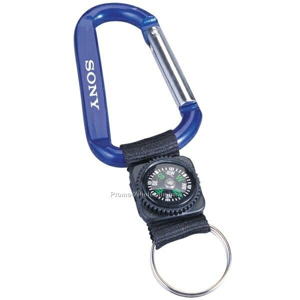 Carabiner W/ Compass & Key Ring (Imprinted)