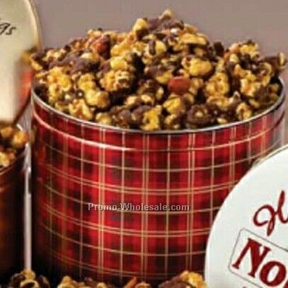 Chocolate Covered Caramel Corn In 1/2 Gallon Custom Gift Tin