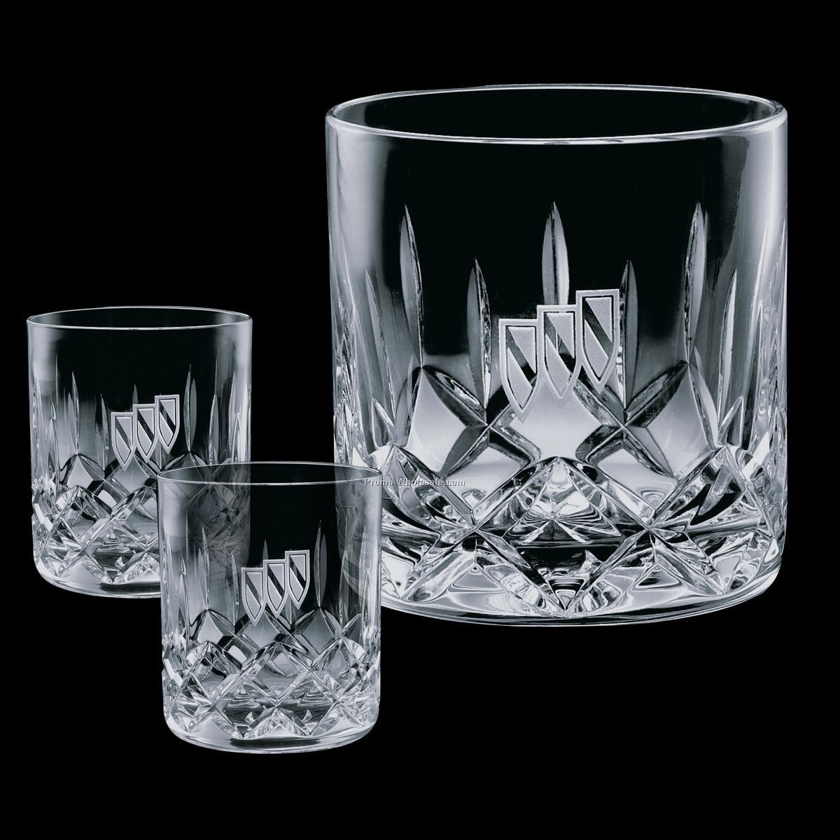 Denby Ice Bucket & 2 On-the-rocks Glasses