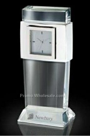 Essentials Facette Crystal Desk Clock 2"x4-3/4"