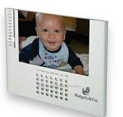 Essentials Pontos Matte Chrome Perpetual Calendar Photo Frame 6-1/2"x5-1/2"