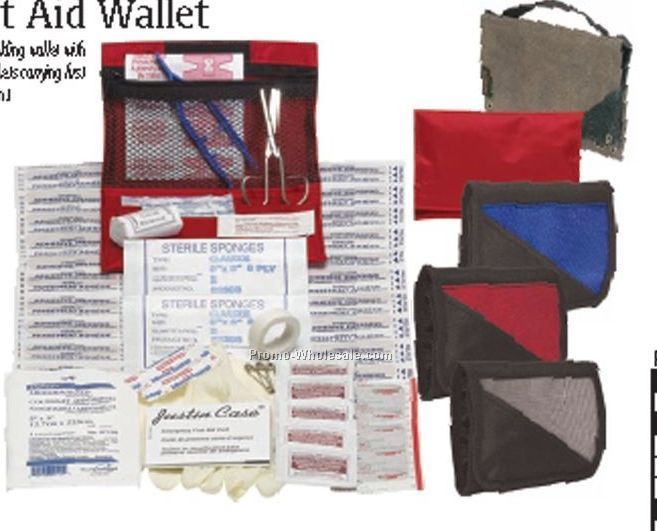 First Aid Wallet Kit W/ Multiple Pockets