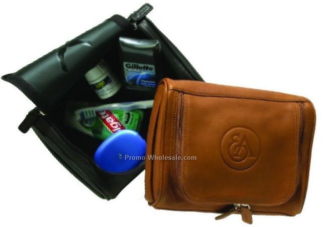 Full Grain Aniline Leather Toiletry Case