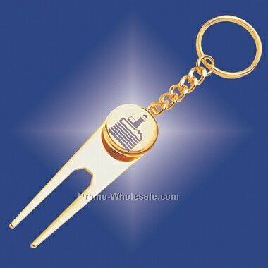 Golf Divot Tool & Ball Marker Keychain (Engraved)