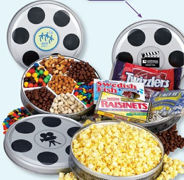 Large Film Reel Tin - 7 Way Snack Tin