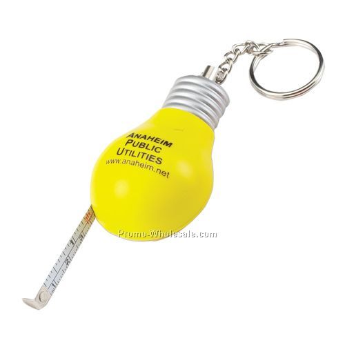 Light Bulb Tape Measure Key Tag