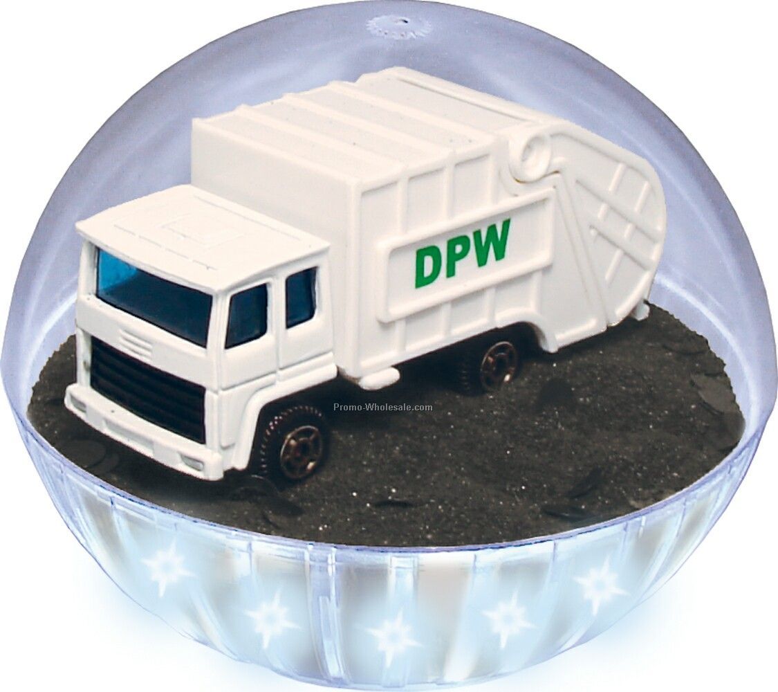 Lighted Mobile Crystal Globes/Garbage Truck