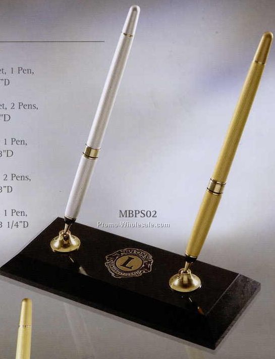 Marble Pen Set W/ 2 Gold Pens