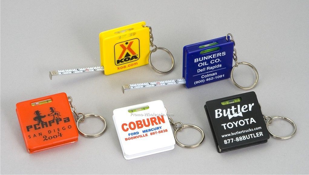 Measuring Tape W/ Level Keychain