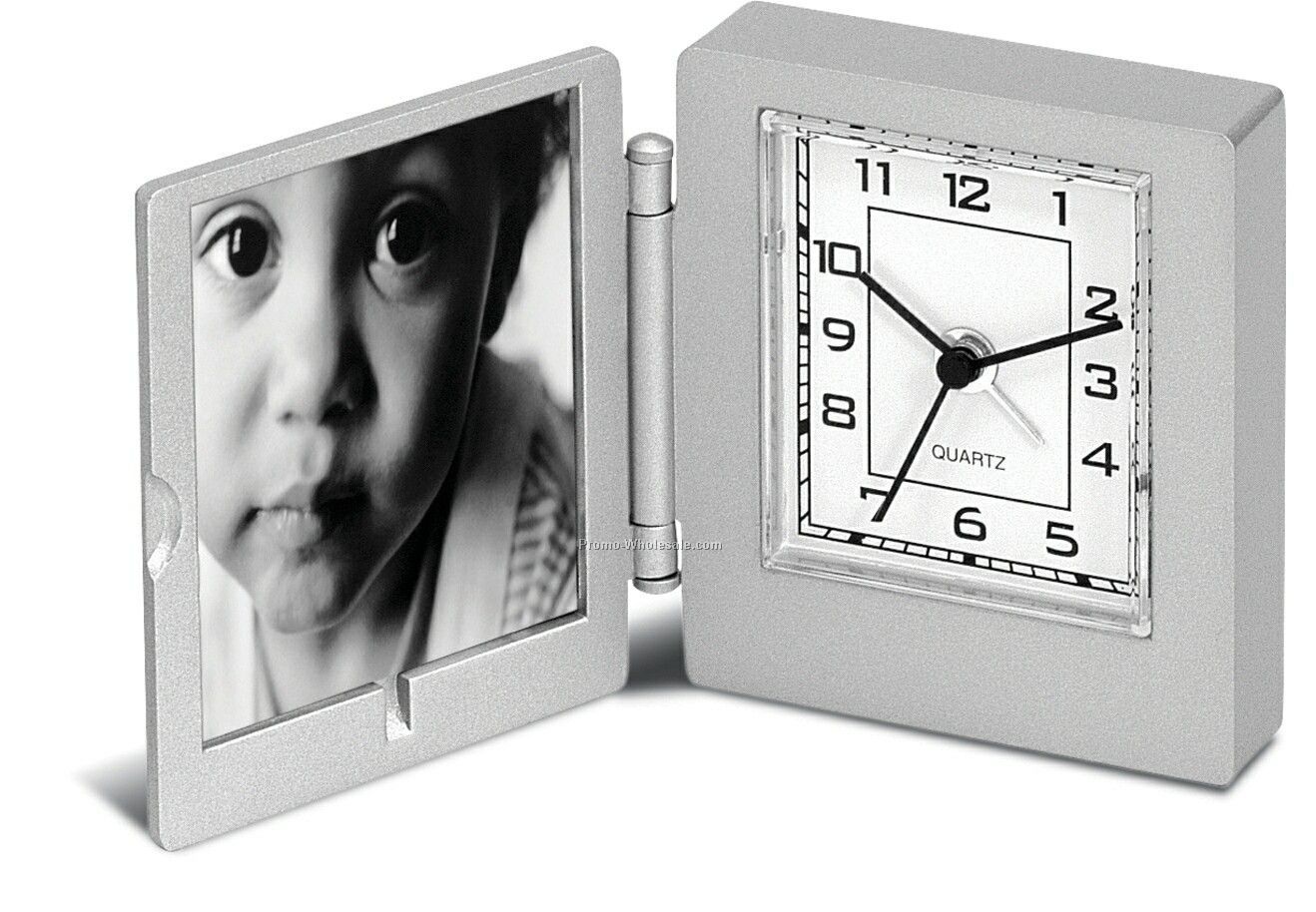 Metal Travel Photo Frame/ Alarm Clock