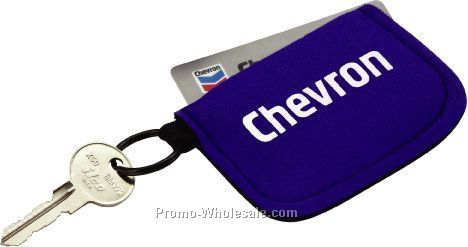 Neoprene Credit Card Holder With Split Ring