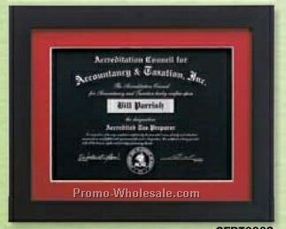 Plexiglass Certificate Frame With Paper Mat & Metal Plate (8-3/8"x13-7/8")