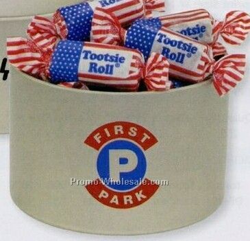 Round Tin Of Pinwheel Candy (4-1/2 Oz.)