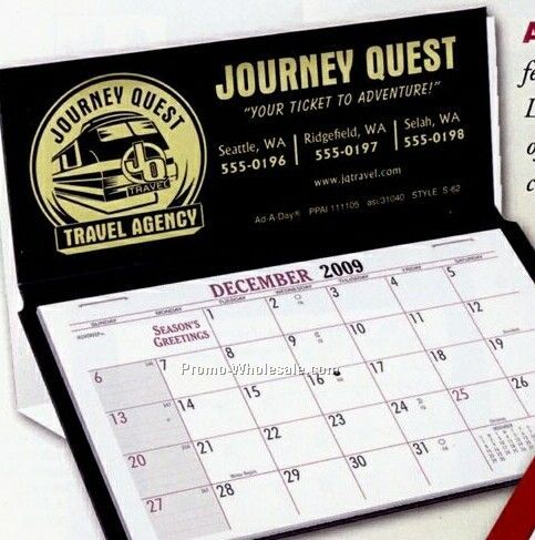 S-62 - 6-1/2"x7-1/4" Black/White Stand-o-matic Memo Calendar - Befor June 1