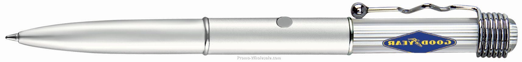 Satin Chrome Spiral LED Pen