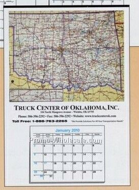 Small Full Apron State Map Calendar (Oklahoma) - Thru 04/30/09