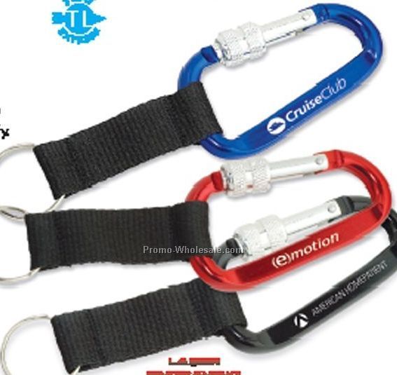 Spinlock Carabiner W/ Strap (Laser Engraved)