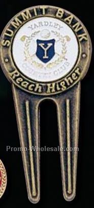 Stock Divot Tool With Steel Enamel Ball Marker