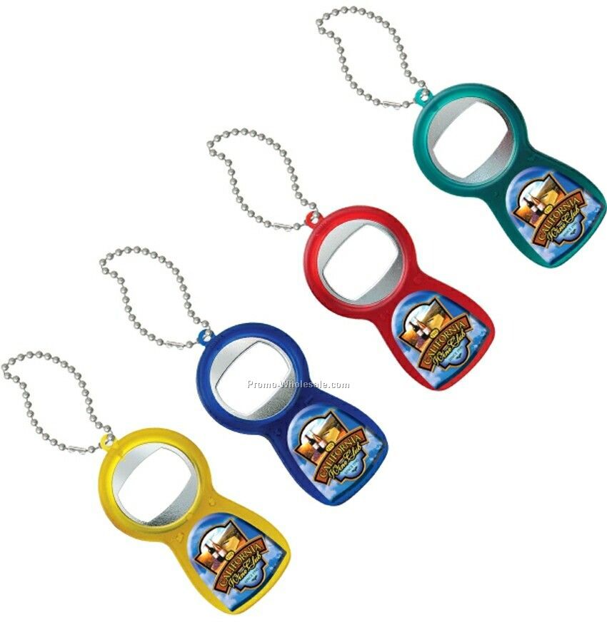 Translucent Bottle Opener Dome Keychain