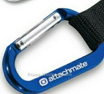 Valumark 70mm Blue Carabiner W/ Web Strap & Split Ring 5"x1-1/4"