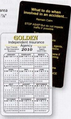 Vertical Plastic Calendar Card With Rounded Corner (.010" Thick)