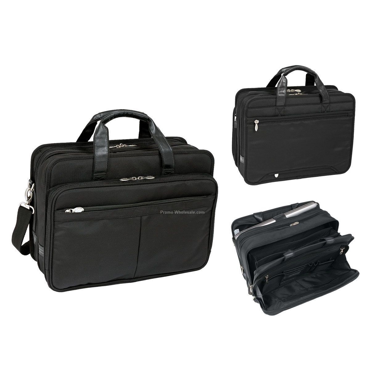 Walton Nylon Expandable Double Compartment Laptop Case W/ Removable Sleeve