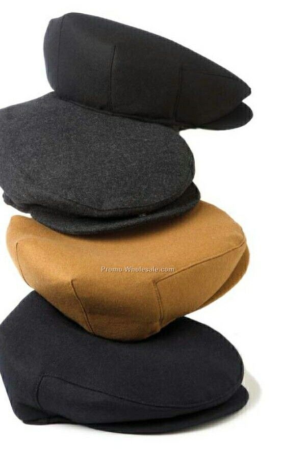 Wolfmark Black Wool Driver's Cap