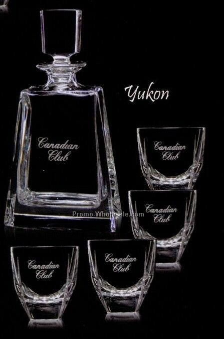 Yukon Decanter & 4 Old Fashioned Glasses