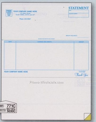 1 Part Parchment Single Sheet Statement