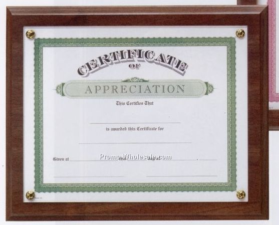 10-1/3"x13" Walnut Finish Acrylic Protector Plaque