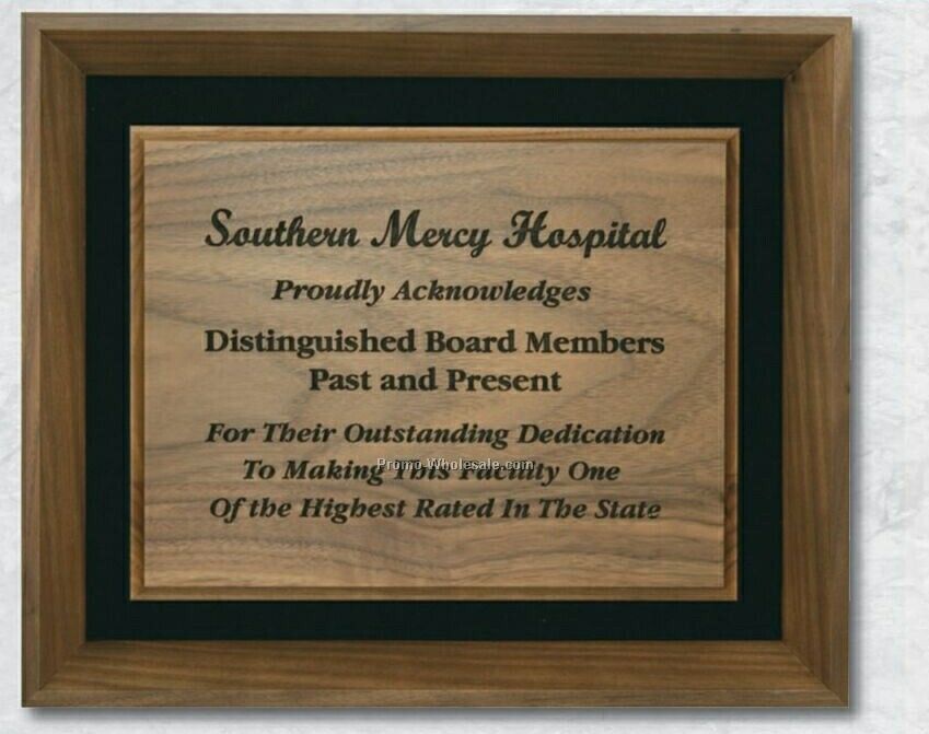 10"x12" Solid Walnut Shadow Box Award W/ 7"x9" Insert Plaque