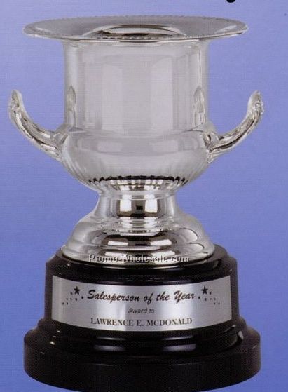 13-1/2" Silver Plated Cup Award W/ Black Marble Base