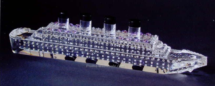 13-3/8" Optic Crystal Titanic Ship Figurine