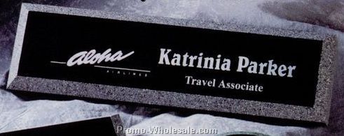 2-3/8"x8-1/2"x Stone Edge Series Name Plate Award W/Granite Finished Edge