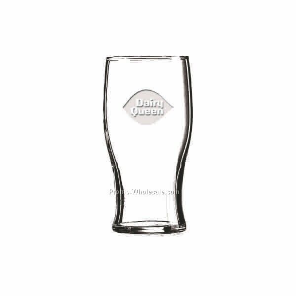 20 Oz. Crystal Pilsner Beer Glass W/ Wide Curved Sides (Deep Etch)