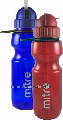 22 Oz. Sport Bottle W/ Straw & Finger Loop