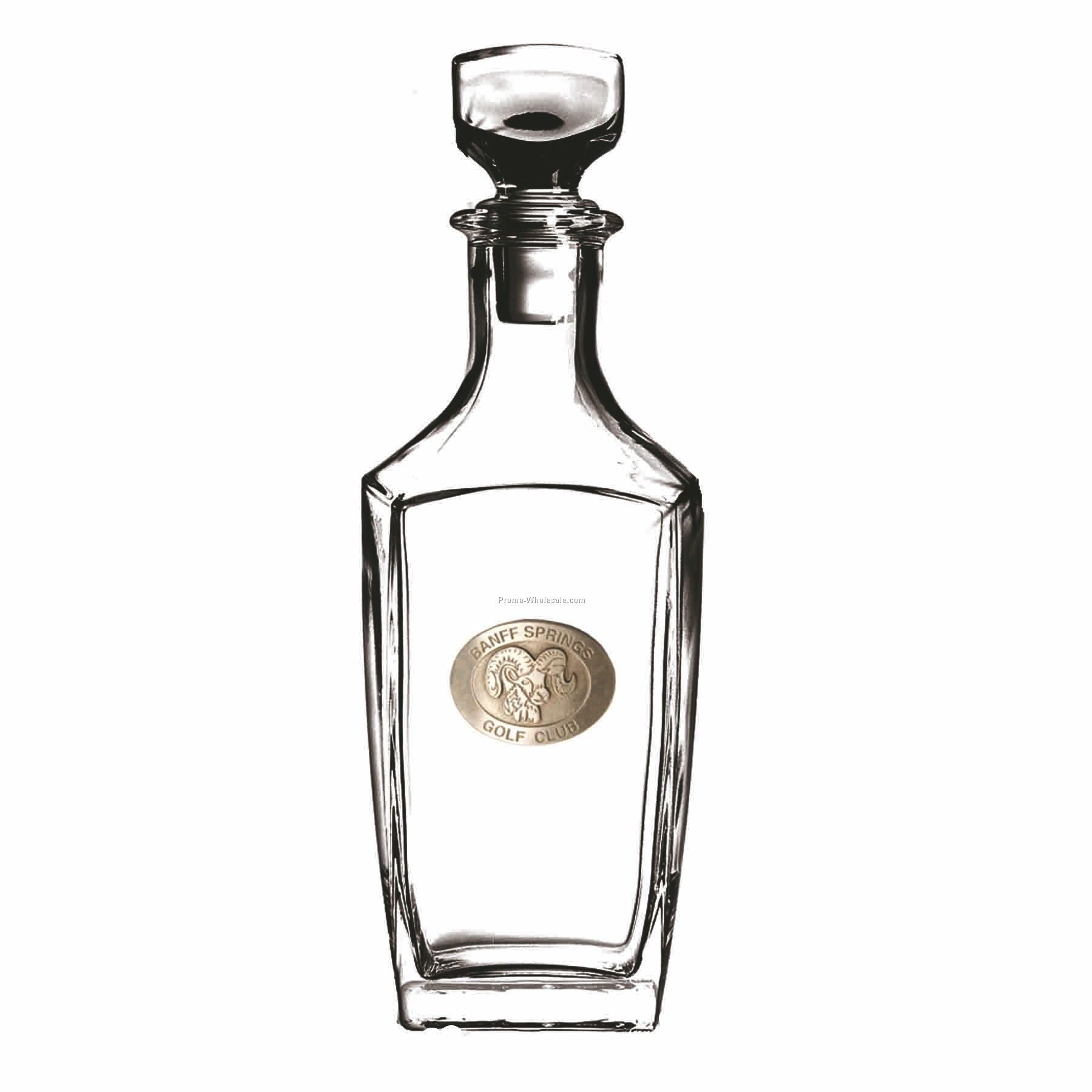 25 Oz. Crystal Sterling Decanter (Pewter Emblem)