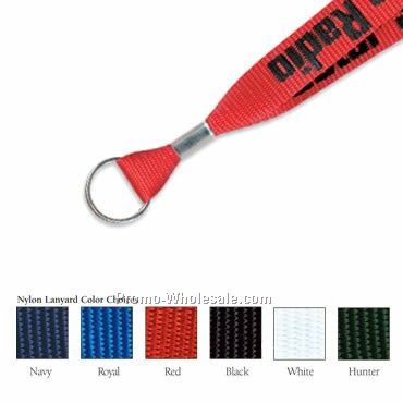 3/4" Upgrade - Custom 4 Day Fast Ship Nylon Lanyard W/ Key Ring