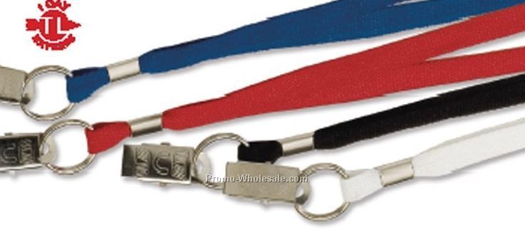 3/8" Stock Lace Lanyard W/ Bulldog Clip - Unimprinted