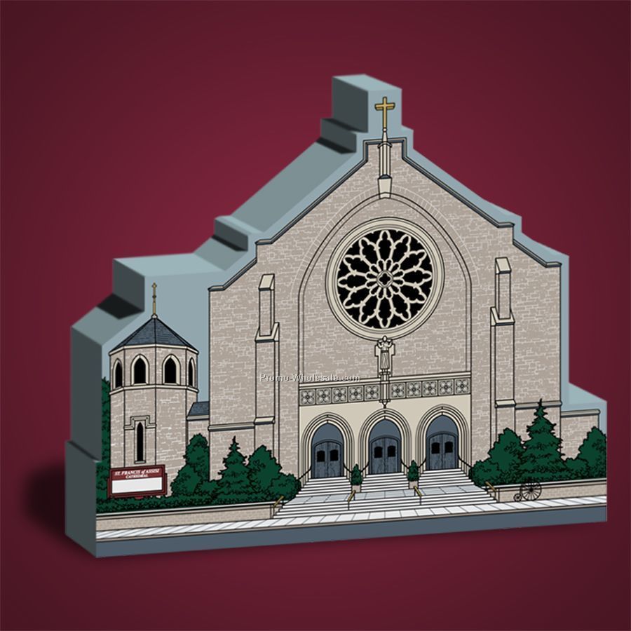 32-1/2 Square Inch Wooden Replica Church